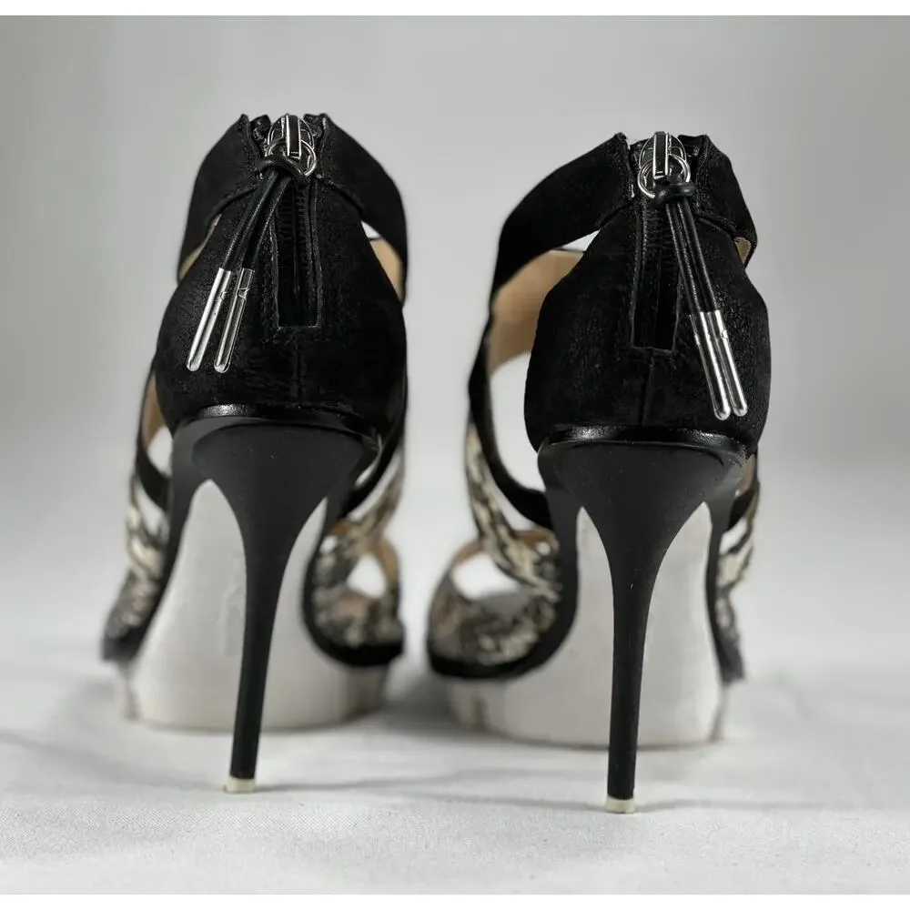 L.A.M.B Open Toe Platform Leather High Heel Stiletto Sz6M Stunning Gorgeous - Picture 4 of 12